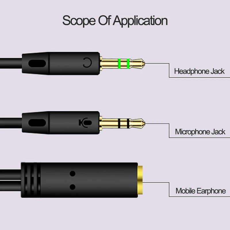 

3.5mm Jack Splitter Adapter Audio Splitter Headphone Adapter Cable Aux Extension Cable Mic Y Splitter for phone Computer Laptop