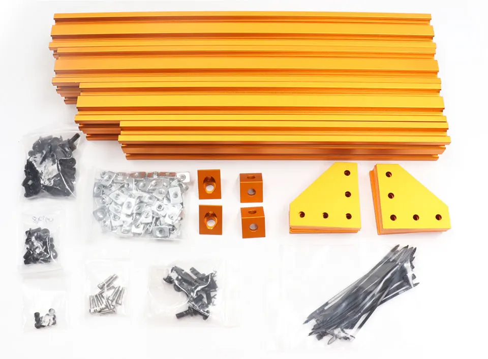 Золотой 2040 профиль красочный Prusa i3 MK3/MK3S медведь комплект prusa i3 mk2s Модернизированный mk3 алюминиевый профиль рамы 359 мм