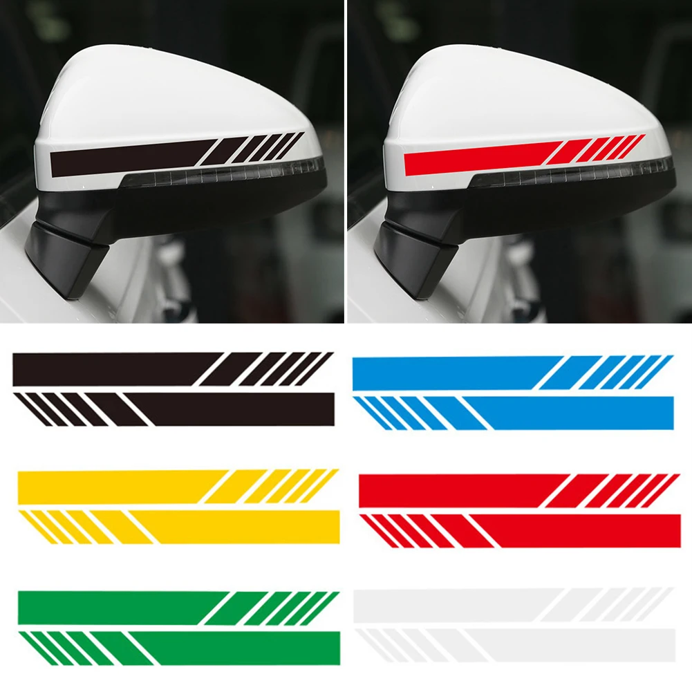 

Car Sticker Non Fading Fashion Color Stripe Car Sticker Racing Strips Side Rear View Mirror Decor Decal Auto Accessories