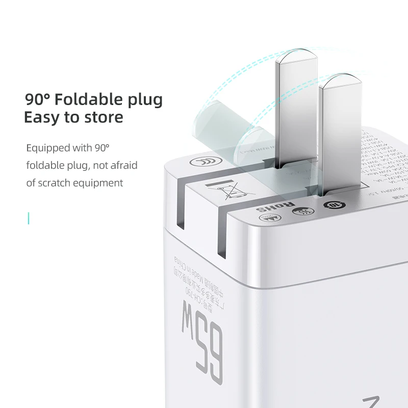 

65W GaN Charger Quick Charge 4.0 3.0 Type C PD USB Charger With QC 4.0 3.0 Portable Fast Charger ForiP For Xiaomi Samsung Laptop
