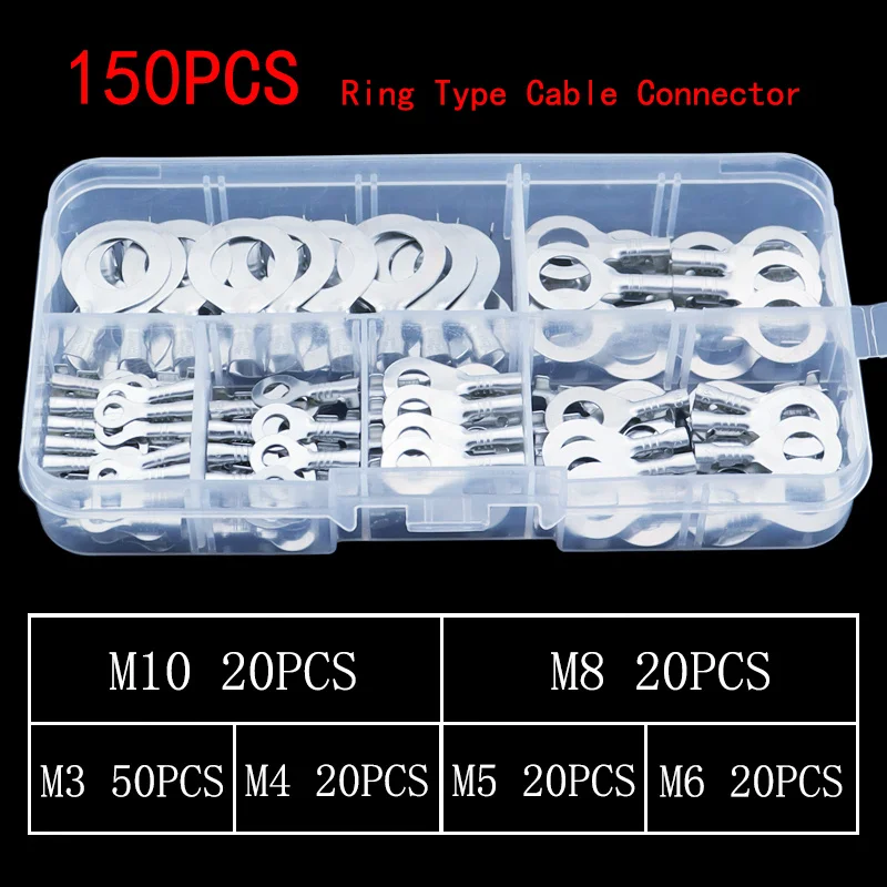 150 шт. медные обжимные наконечники M3/M4/M5/M6/M8/M10 | Обустройство дома
