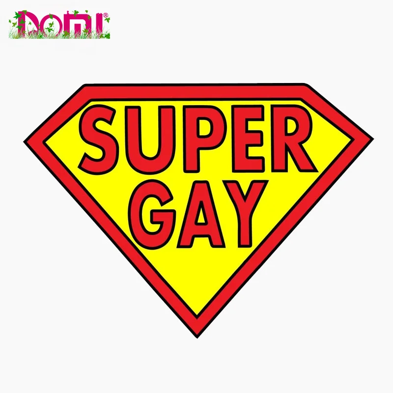 

12.7*9.3CM Funny SUPER GAY Car Window Reflective Car Sticker Helmet Decal High Quality KK Vinyl Cover Scratches Waterproof PVC