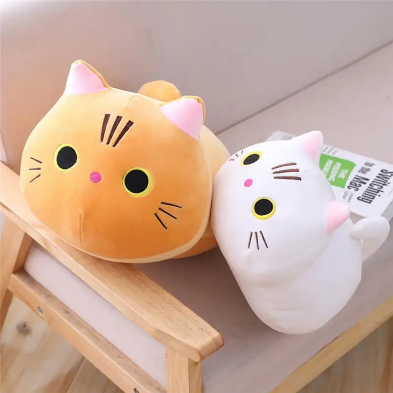 

25/35/50cm Cat Throw Pillows Chubby 3D Black Brown Kitten Doll Plush Stuffed Toy Baby Sleeping Throw Pillow Kids Birthday Gifts