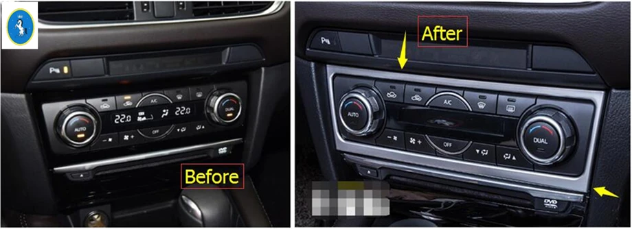 

Yimaautotrims Accessories Interior ! Central Air Conditioning Button Panel Cover Trim 1 Pcs For Mazda 6 Sedan & Wagon 2016 2017