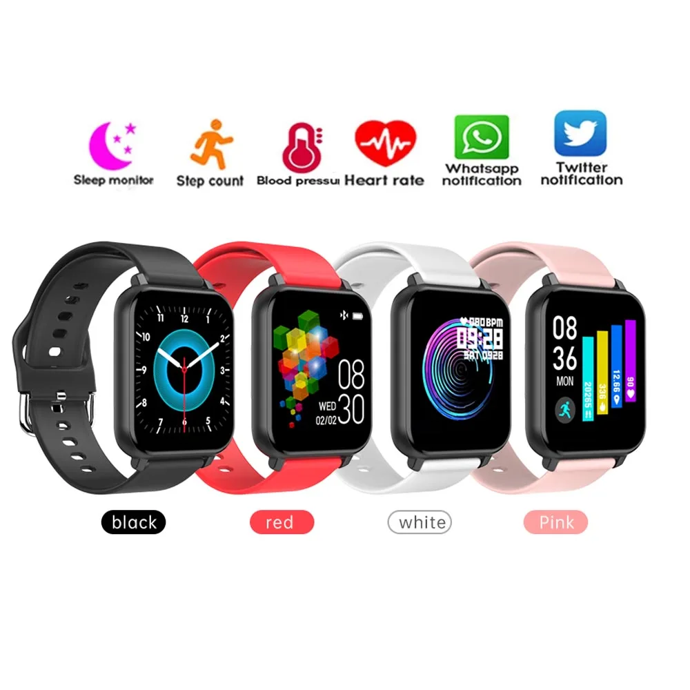 

T82 Smart Bracelet Step Counter Heart Rate Blood Pressure Monitoring Men Women Information Call Reminder Clock