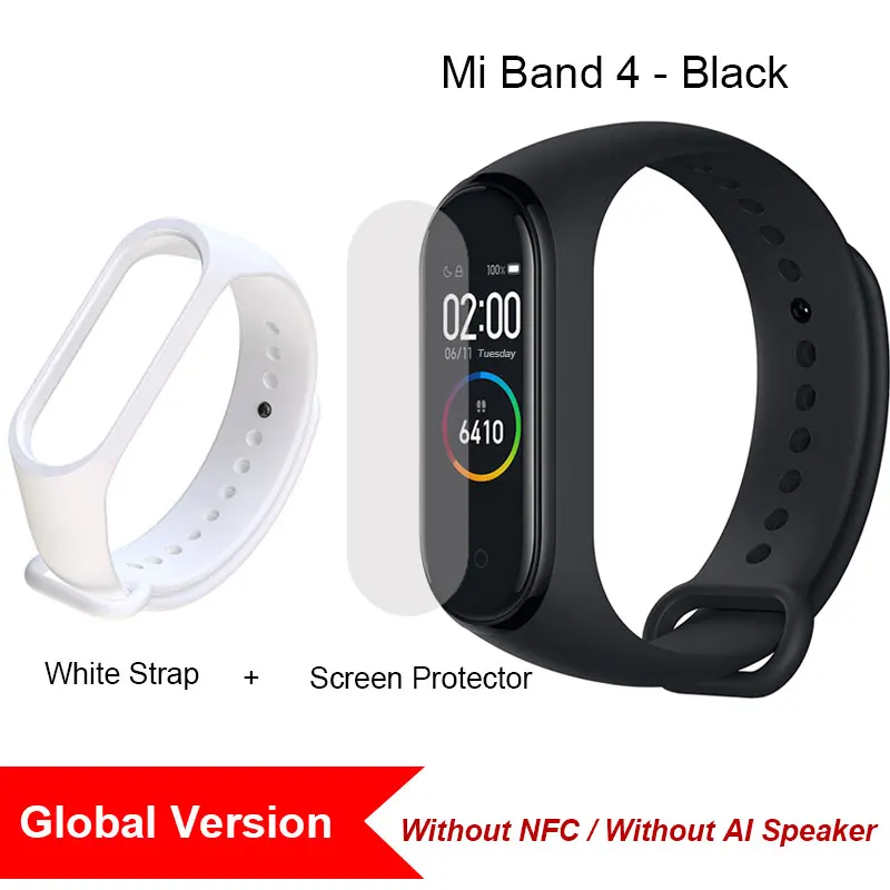 Global Add White Новая глобальная версия Xiaomi mi Band 4 band 4 Smart mi Band 3 Цвета экран браслет сердечного ритма фитнес музыка 50 м Водонепроницаемый Bluetooth - Цвет: Global Add White