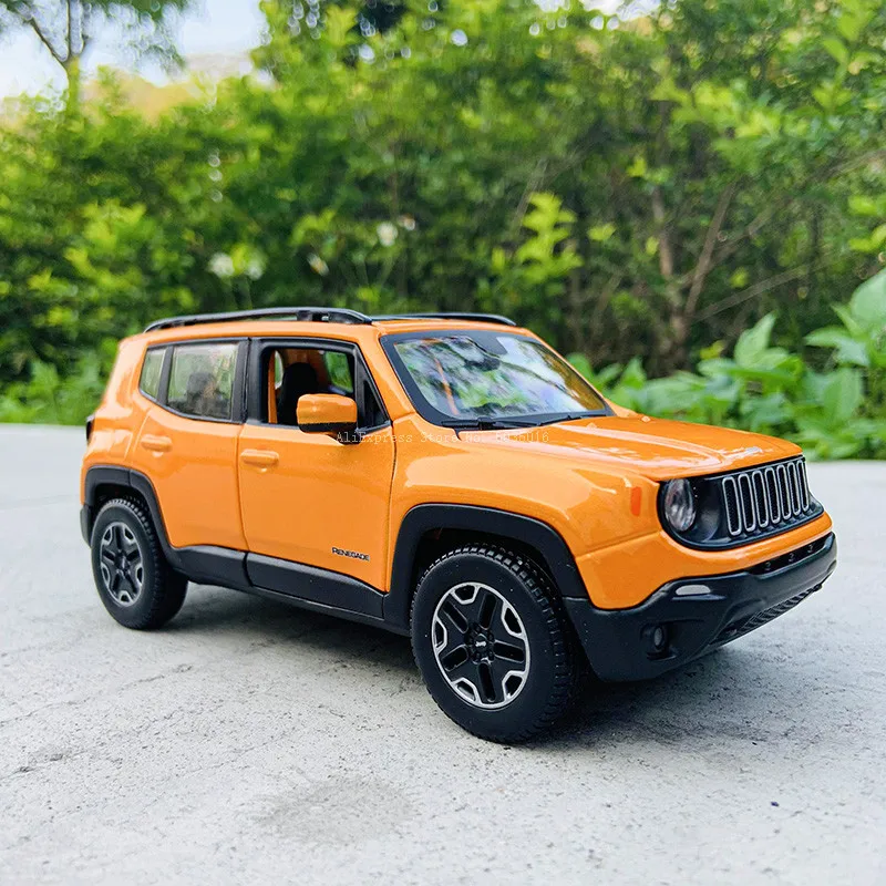 Maisto 1:24 Jeep Renegade Rubicon, simulaci&oacute;n de coche de aleaci&oacute;n naranja, modelo de artesan&iacute;a, colecci&oacute;n de decoraci&oacute;n, herramientas de juguete, regalo-2