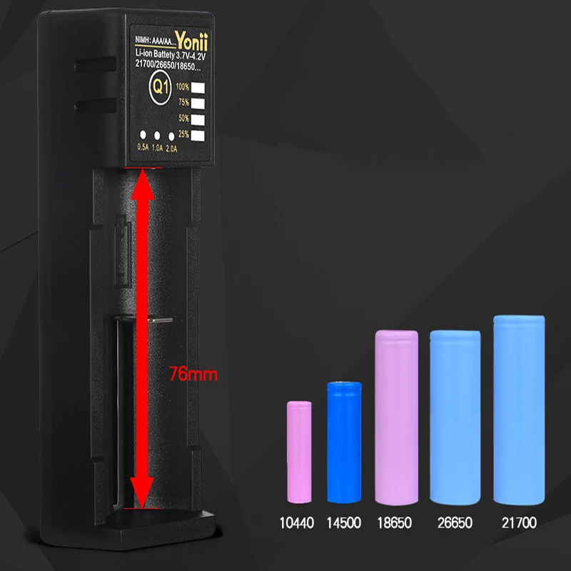 Q1 1/2/4 слот USB Перезаряжаемые литий Батарея Зарядное устройство ЖК-дисплей Многофункциональный интеллигентая(ый) Зарядное устройство для 18650/26650/21700/AAA Батарея - Цвет: Q1