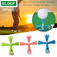 10setlot tripod golf tee holder adjustable standing golf sports tees golf ball rubber tee holder practice tool for training