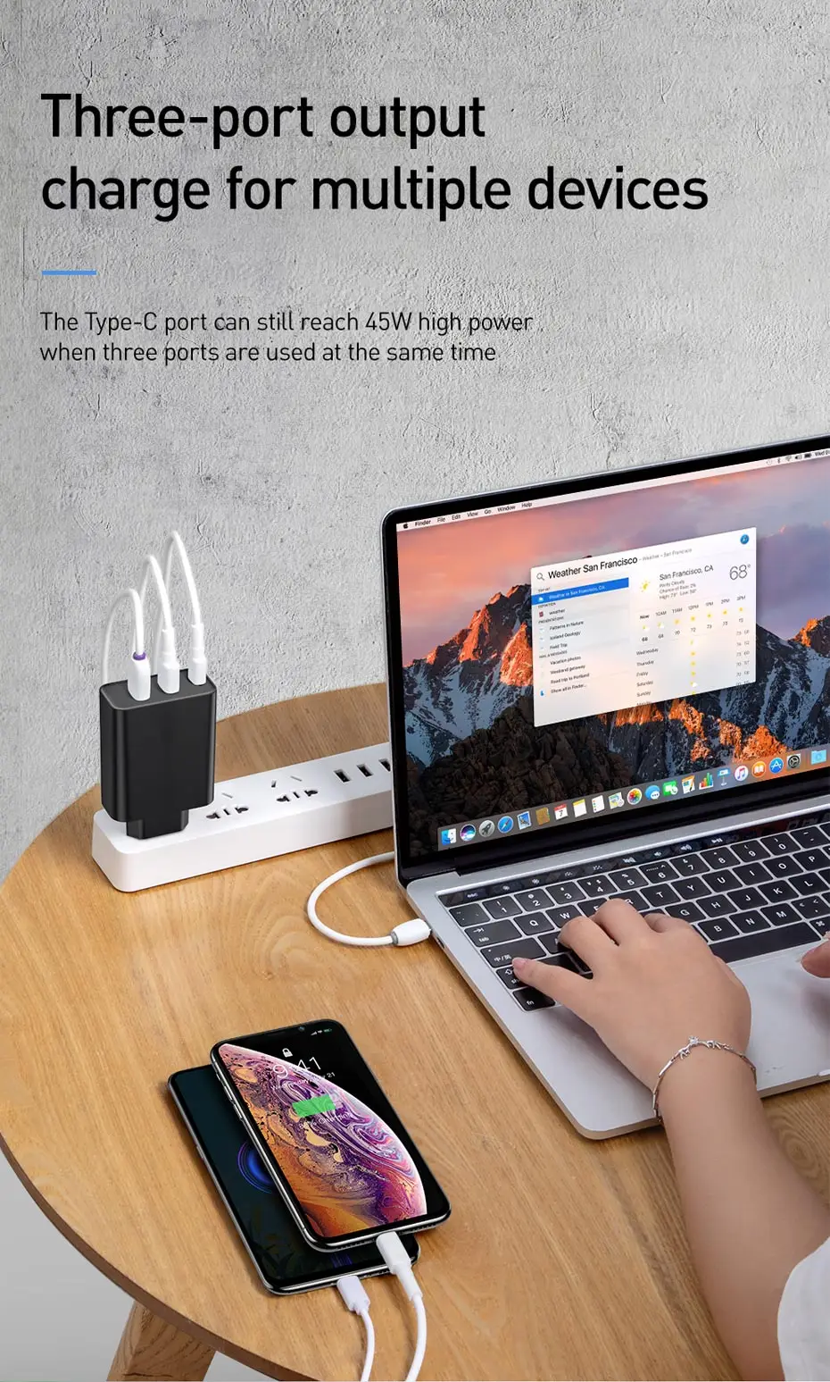 Baseus 60 Вт Быстрая зарядка 4,0 3,0 Мульти USB зарядное устройство для iPhone 11 Pro Max iPad Macbook SCP QC4.0 QC3.0 QC type C PD быстрое зарядное устройство