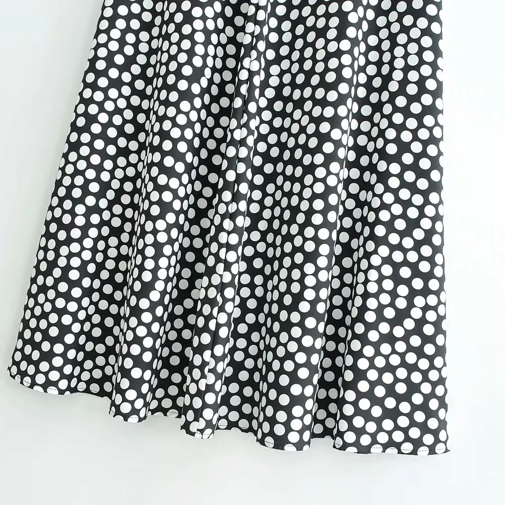 

2020 Summer Women's New Retro High Waist Slim Thin Skinny Hip Floral Print Wild Simple Polka Dot Long Skirt