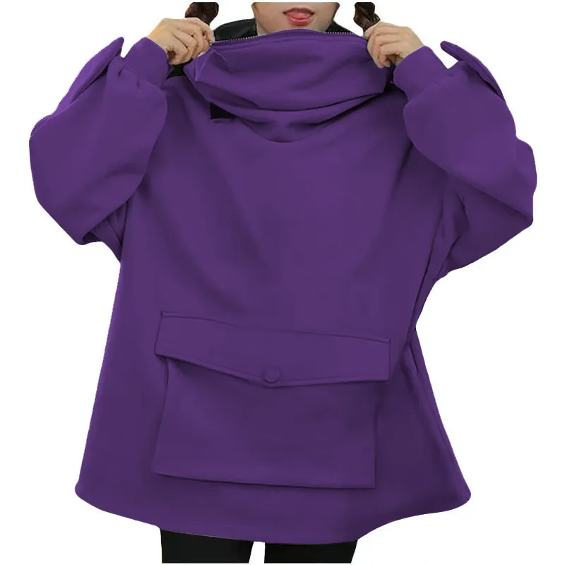 

Elegant Harajuku Cartoon Frog Hoodies Casual Vintage Solid Oversized Hooded Sweatshirt Thick Tops Autumn Loose Pullovers