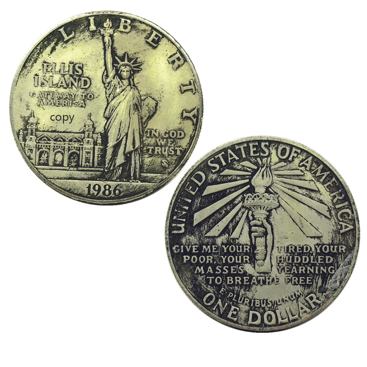 1986 Statue of Liber 22 шт. древняя Хобо копия из никеля евро монета сша Морган Статуя Свободы Серебряная монета долларов американский Орел подарки для мужчин Прямая поставка - Цвет: 1986 Statue of Liber