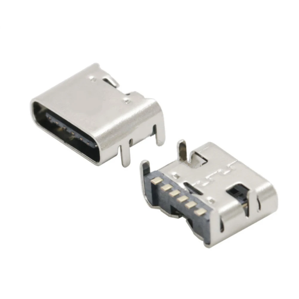 Прочный 10 штук в наборе USB 3 1 Тип C Технические характеристики 6Pin женский разъем SMT