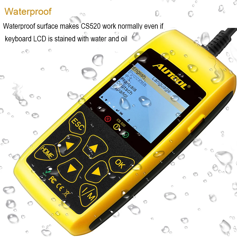 AUTOOL CS520 автомобиль OBD 2 код ридер CAN BUS с цифровой светодиодный дисплей OBD2 сканер