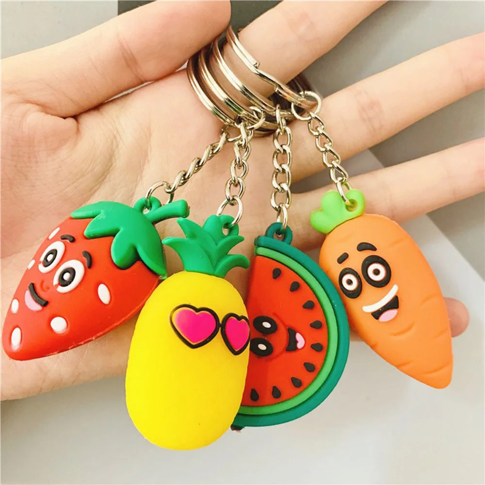 Креативный брелок в виде моркови ананаса для девочек имитация фруктов брелки