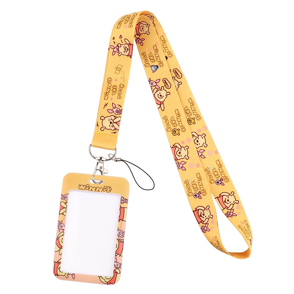 LT1077 милый брелок для ключей с изображением пуха и медведя держатель ID-карты