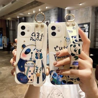 wristband cute bear is suitable case for iphone 11 12 pro max lens protection bracket mobile phone cover