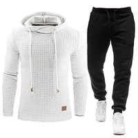 2021 cotton mens hoodie sweat suit casual sportswear new tracksuit men brand male solid hooded sweatshirtpants set s 5xl