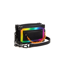 rainbow color luxury desinger bag for women pu leather camera bag fashion chain small handbag cross body shoulder bag girl purse