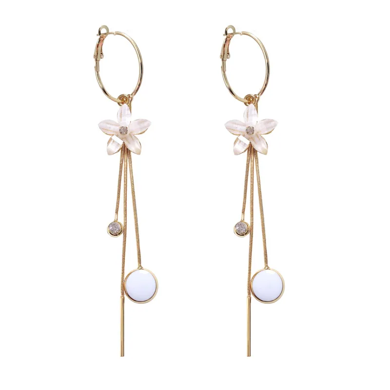 

Women's Jewelry High-quality Genuine Silver Needle Flower Long Girl Pendant Earrings Vintage Party for Women Girls