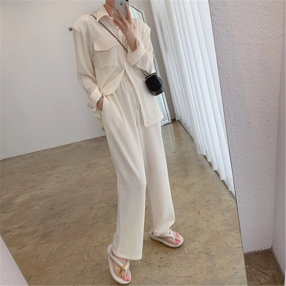 Демисезонная однобортная рубашка с длинным рукавом женская одежда из двух