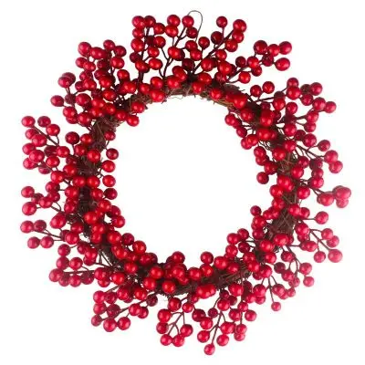 40cm 30 см 35 см 40 см вечерние украшения из джунглей, ягод, венок, красные фрукты, гирлянда, настенный дверной кулон, Рождественское украшение, свадебные украшения - Цвет: 40cm