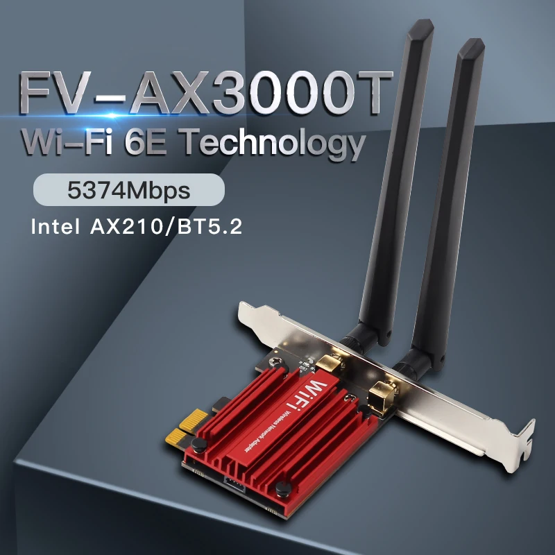 WiFi 6E 5374 Мбит/с Intel AX210 беспроводной настольный PCIe адаптер Bluetooth 5,3 802.11AX трехдиапазонный 2,4G/5G/6 ГГц Wifi карта для Windows 10