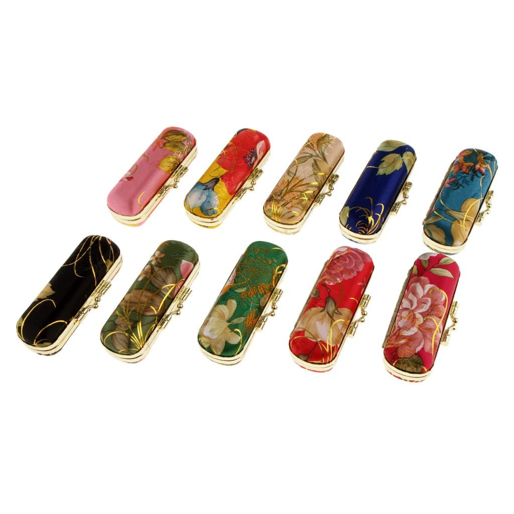 

2 шт. Ретро блеск для губ Губная помада Чехол Коробка для хранения бальзам держатель & зеркало в случайном порядке