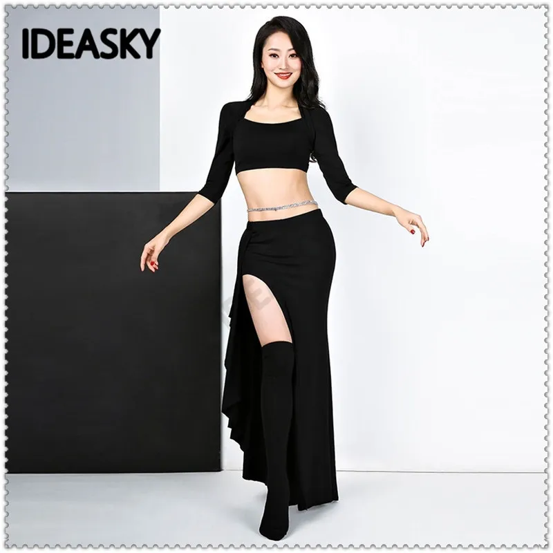 Длинная юбка с разрезом набор костюма для танца живота выступлений в восточном