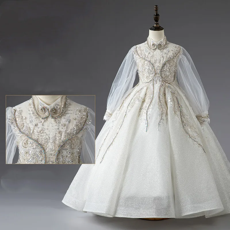 Эксклюзивное платье для девочек платья с цветами детская одежда свадебной