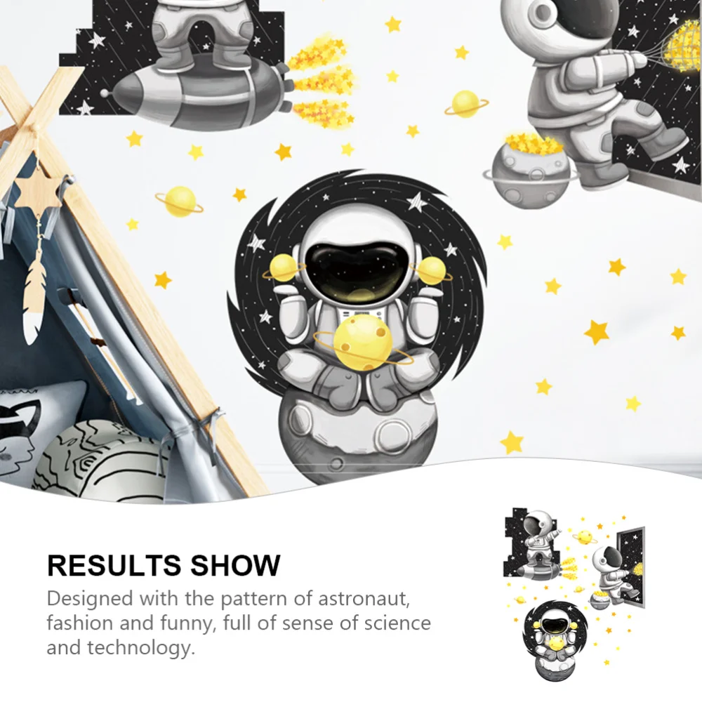 

1Pc Cartoon Spaceman Wall Sticker Adorable PVC Wall Decal Home Wall Decoration
