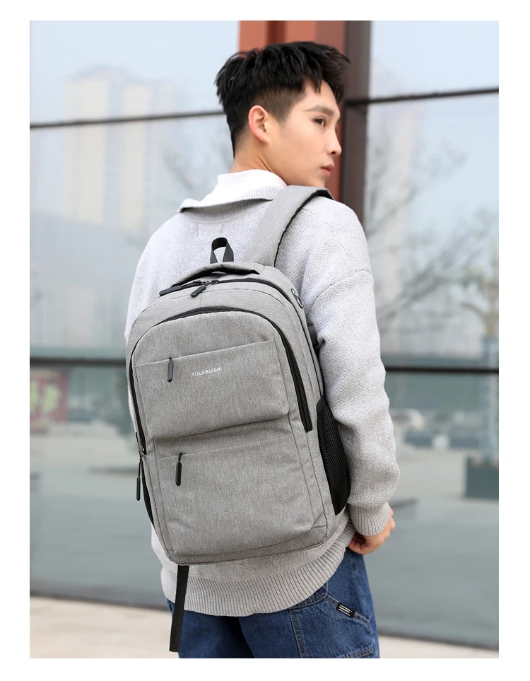 Men Backpack School Bag Waterproof Nylon New Schoolbag Business Laptop Polyester Bag 14 Shoulder Bag 15.6 Inch Computer Packsack