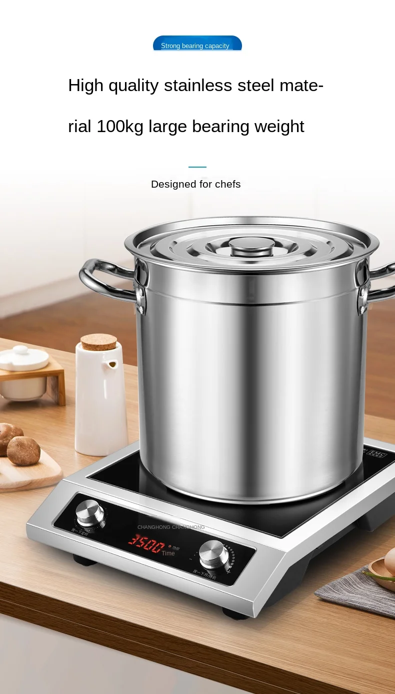 

3500W Induction Cooker Commercial High Power Induction Cooktop Cooker Restaurant Household Waterproof Black 220V