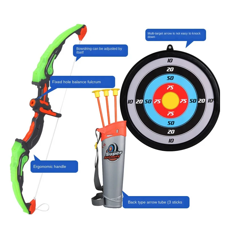 

Outdoor Sports Entertainment Toy Rocket Shooting Sword Bow Arrow Slingshot Set Light Saber Laser Double Toys Boy's Girl's Gift