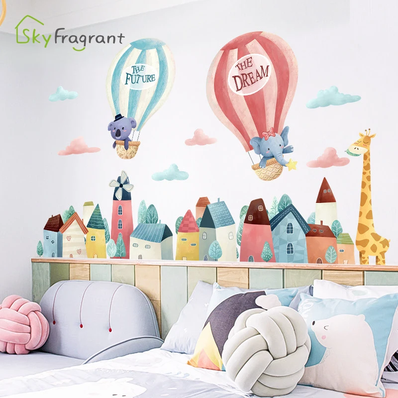 

Large Cartoon Creative Wall Stickers Kids Room Decoration Warm Bedroom Wall Decor Candy Town Self-adhesive Sticker Home Decor
