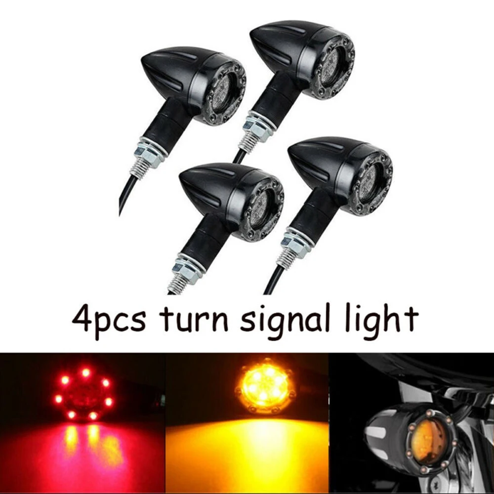 

12LED Turn Signal Light Blinker Brake Lights Black Accessories Universal