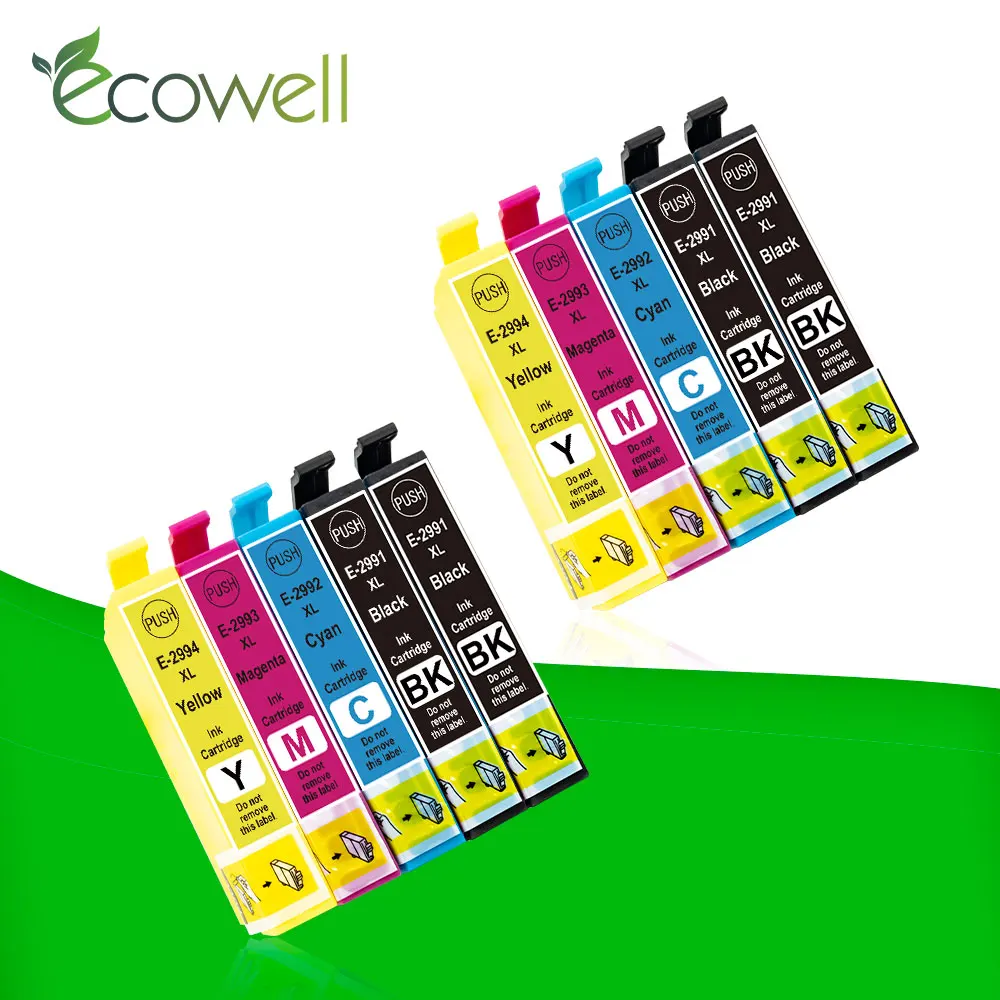 Ecowell 10 шт. T29XL Чернильный Картридж Заменить для Epson T2991 T2994 T 2991 29 XL картридж XP 235 332 335
