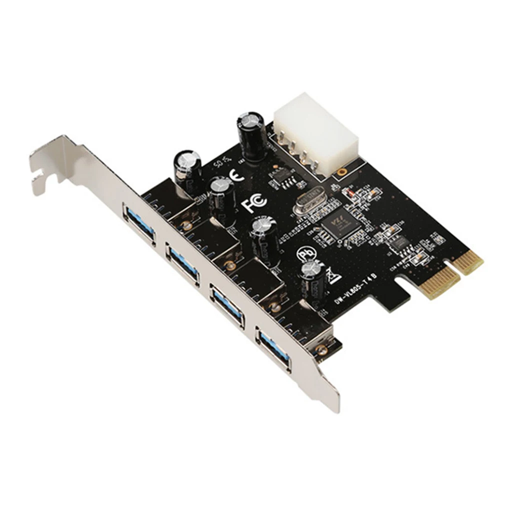 

USB 3.0 Expansion Card 4pin Powered PCI-E to USB Adapter Board with 4 Ports Computer Mining Accessory