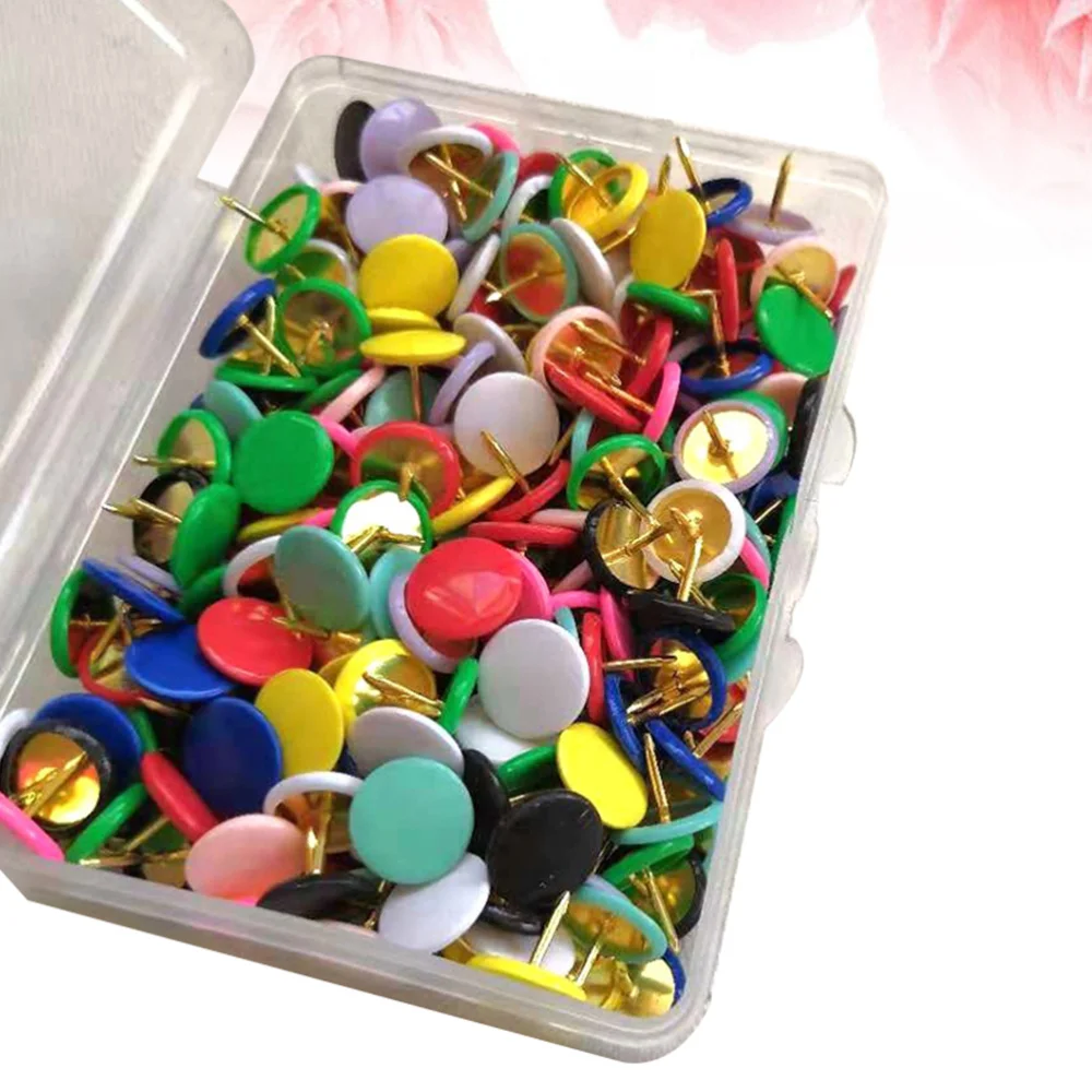 

300Pcs Colorful Push Flat Drawing Decorative Thumbtacks Office Stationery Supplies