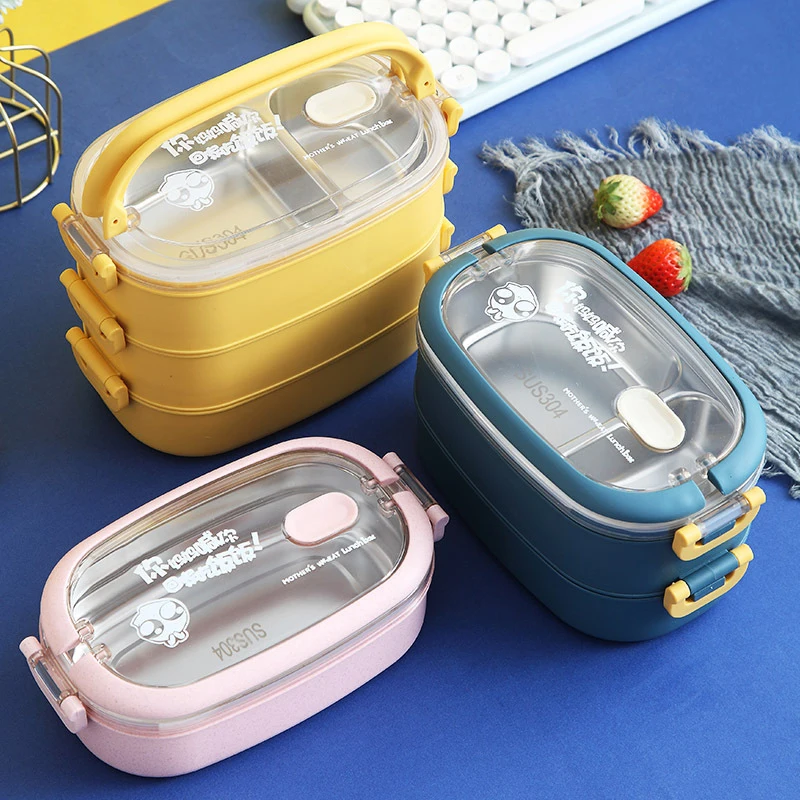 Multi-Layer Stainless Steel Insulated Lunch Box Student School Tableware Bento Food Container Storage Breakfast Boxes | Дом и сад