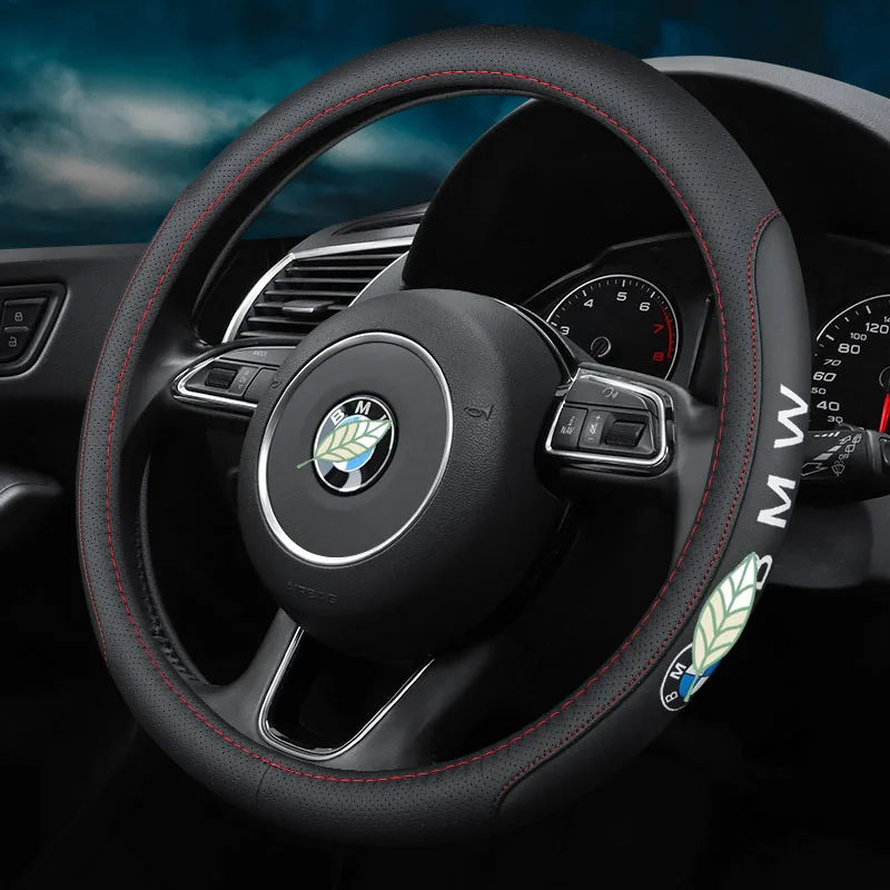 

For BMW 1 2 3 4 Series X1 F48 F20 F21 F30 F32 F33 F34 F36 F45 F46 High-end Car Leather Steering Wheel Cover Anti-slip sweat
