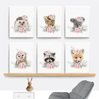 Рисунок на холсте со слоном, жирафом, детской фотографией