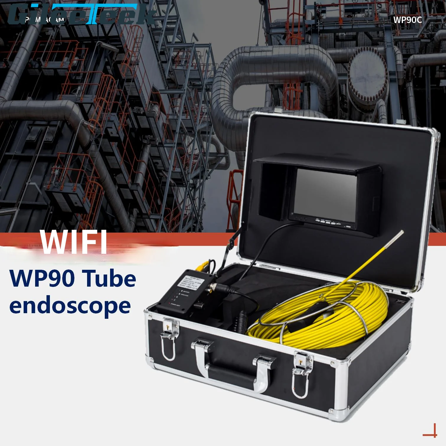 Промышленный эндоскоп WP90C диагональ экрана 9 дюймов 6 5 мм Wi-Fi 20/30/50 м Поддержка