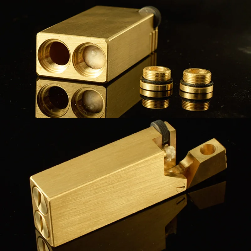 Ретро Тяжелая Броня твердая медная Зажигалка пламенный Тренч керосиновая