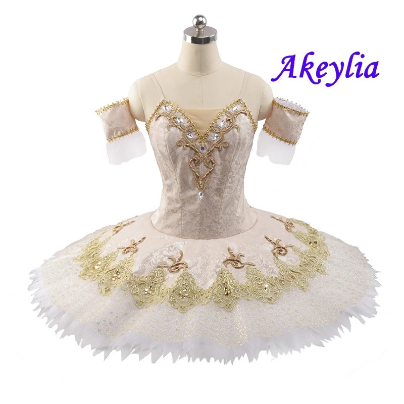 High quality Down Professional Ballet Tutu camel for women pancake Tutu No elasticity Ballet performance Tutu Coppélia JN0164