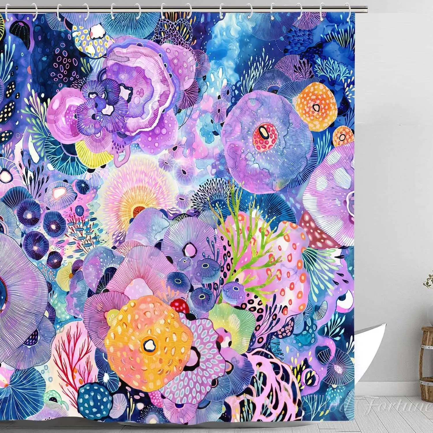 

Jellyfish Ocean Nautical Tropical Fish Shower Curtain For Bathroom Home Decor