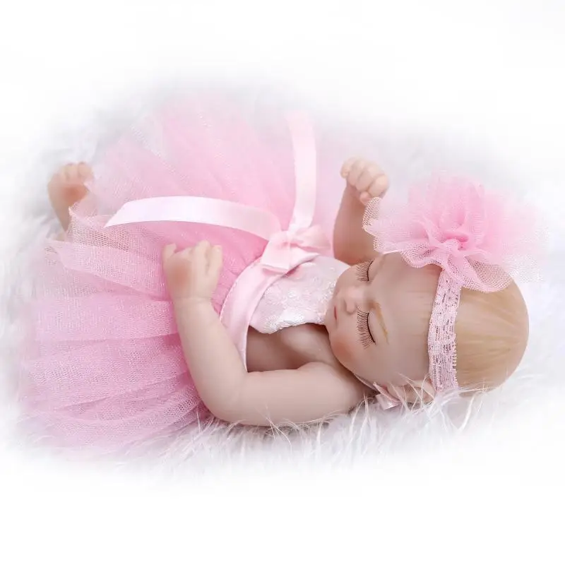 

Reborn Baby Dolls Full Silicone Girl Toy 10'' Lifelike Waterproof Pink Kid Gifts Toys For Children Baby Doll Toy