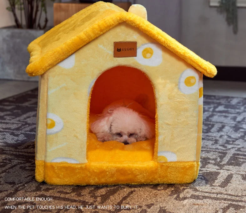 

Rural Small Dog Removable and Washable Pet Cat Litter Pet Sleeping Closed Heating Teddy Winter Kennel Kennel Warm Room