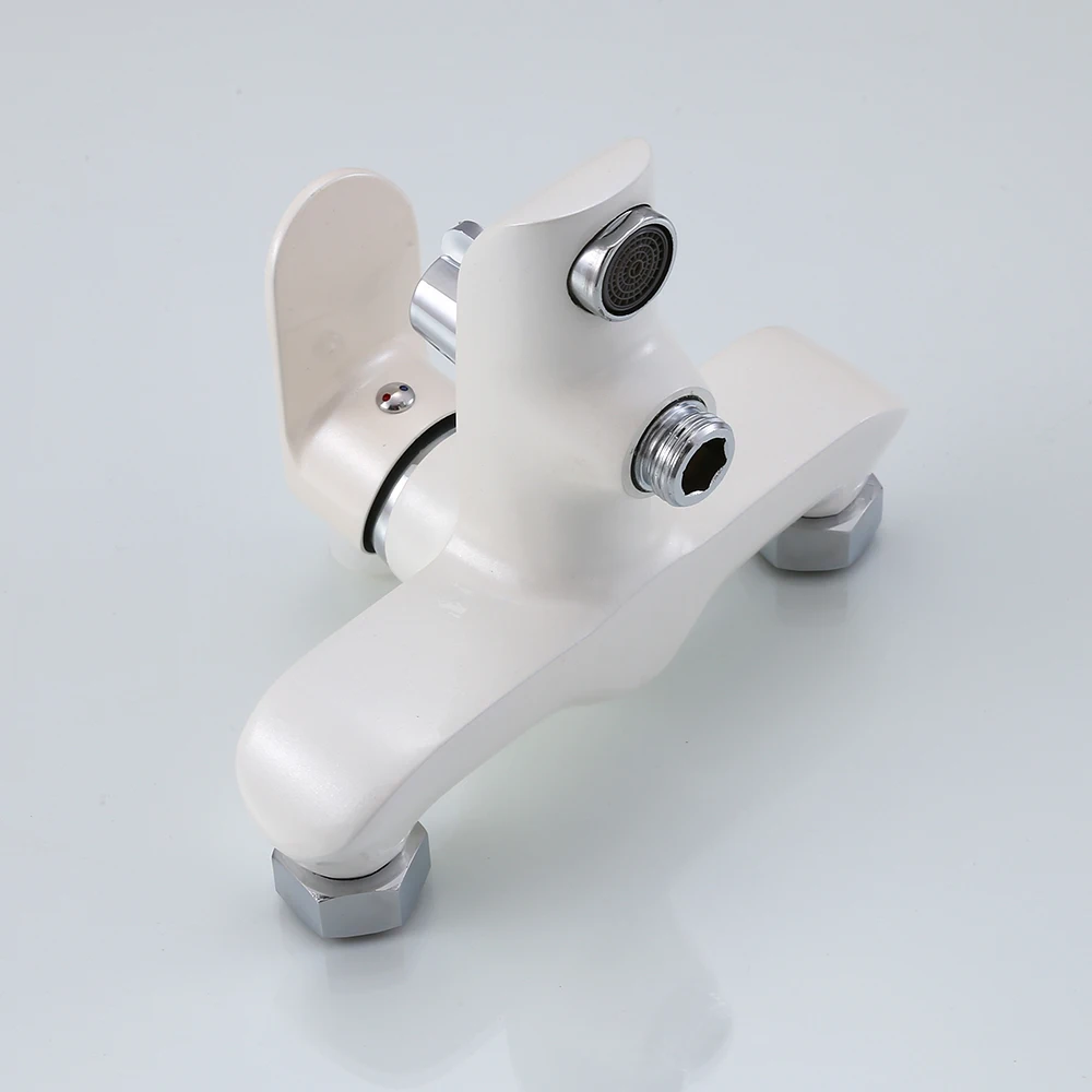 mynah unique white wall mounted shower set bathroom faucet cold hot water mixer bathtub faucet water tap with handle shower free global shipping